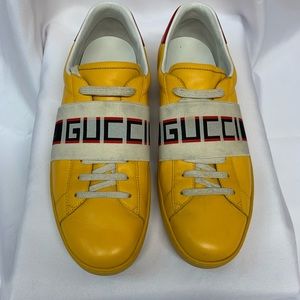 Gucci mens yellow and white sneakers size 11
